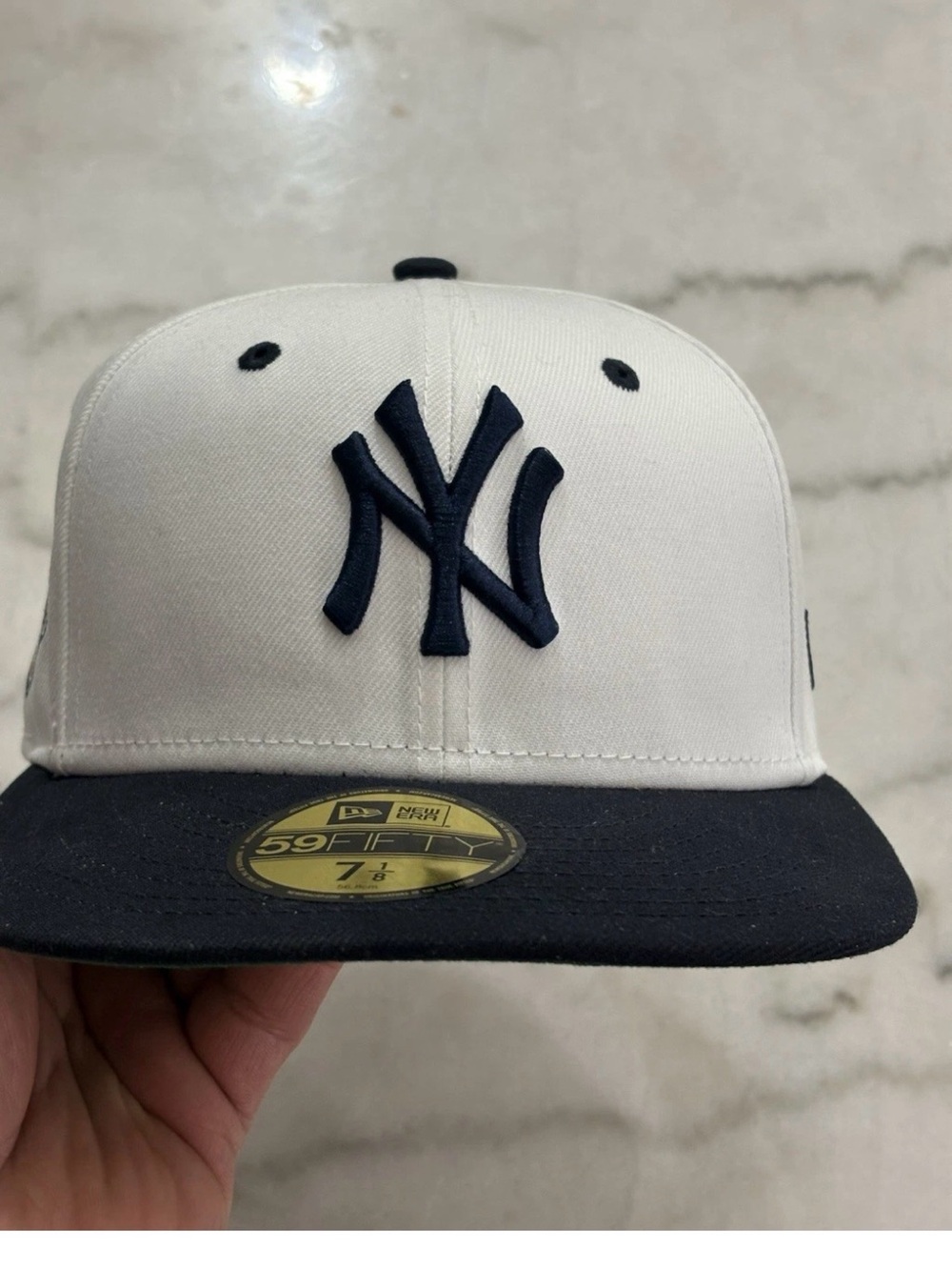 New Era Fitted Hat with Green Underbrim and Black Trim